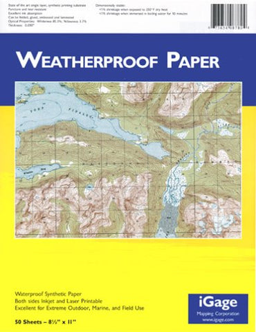 iGage Weatherproof Paper 8.5"x11" - 50 Sheets