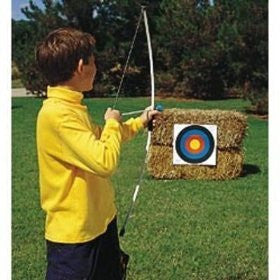 Junior Archery Set, 39 Inch Fiberglass Bow, 3 18 Inch Arrows, 4 Color Targets, Boxed