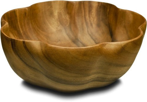 Acacia Wood Round Flared Bowl - 12" x 4"