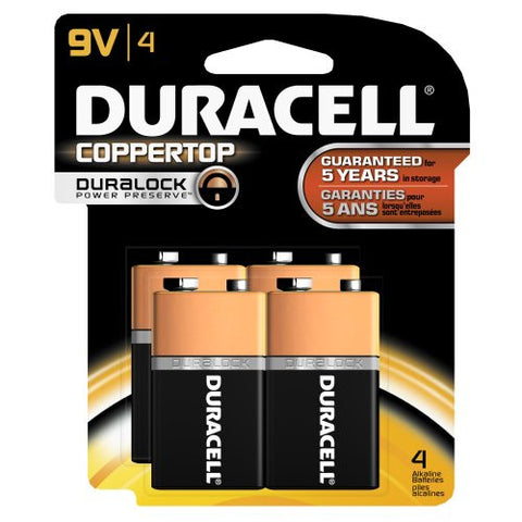 Duracell CopperTop 9V Alkaline Battery Bulk Pack (MN -1604)