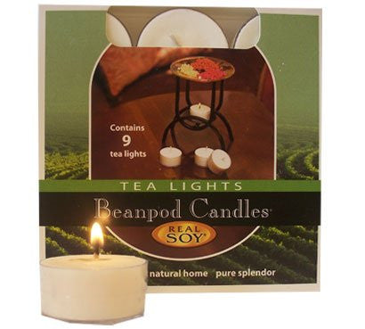 Beanpod Candles Vanilla, Tea Light, 9-count