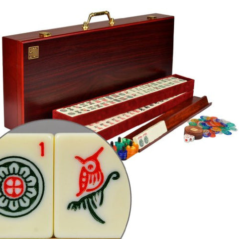 American Mahjongg Set Red Wood Case ''The Classic''