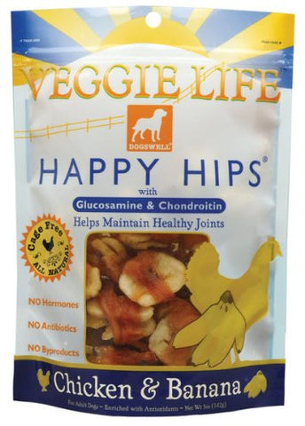DOGSWELL VEGGIE LIFE HAPPY HIPS Chicken & Banana with Gluosmine & Chondroitin 5oz