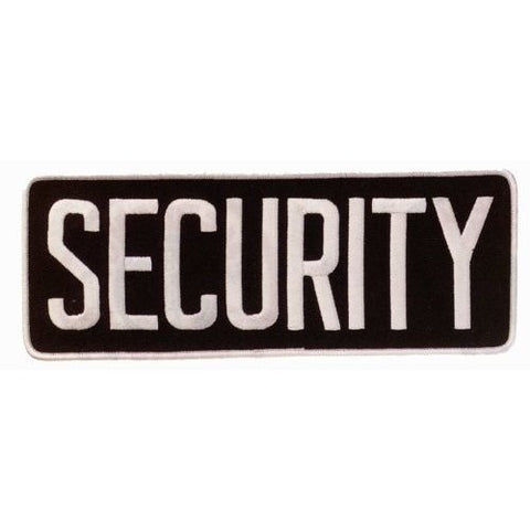 Large Back Patch - SECURITY - White on Black