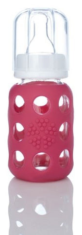 9 oz Glass Baby Bottle, Raspberry