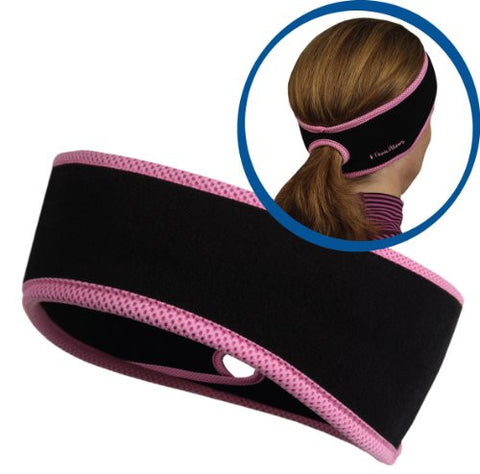 Goodbye Girl Ponytail Headband, black, pink trim