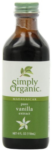 Simply Organic Pure Vanilla Extract Certified Organic, 4-Ounce Glass Bottles (Pack of 2)