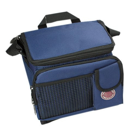 Durable Deluxe Insulated Lunch Cooler Bag (Many Colors and Size Available) (9" x 7" x 8", Navy)