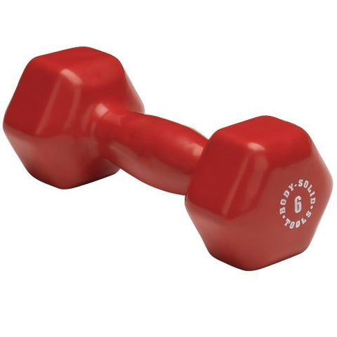 Body Solid Tools BSTVD6 6-Pound Vinyl Dumbbell (Red)