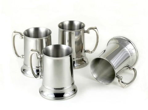 Set of 4 Stainless Steel Beer Mugs