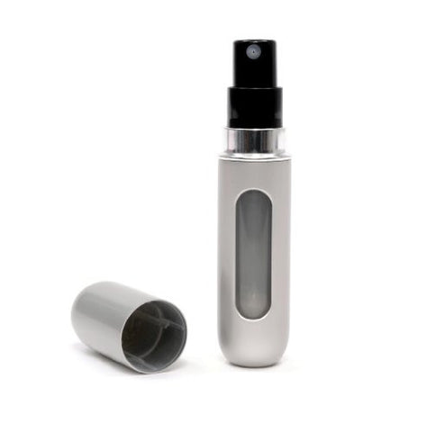 Travalo Womens Aluminum 4.0ml Mini Refillable Perfume Spray Case Bottle (Color: Silver)