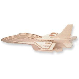 Puzzled F-16 Fighterplane 3D Natural Wood Puzzle