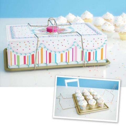 GVB Cupcake Carrier, Holds 12 Cupcakes, Tin, 15.75" x 11.75"