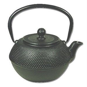 Black Hobnail Cast Iron Teapot with Trivet, 40 Oz Capacity