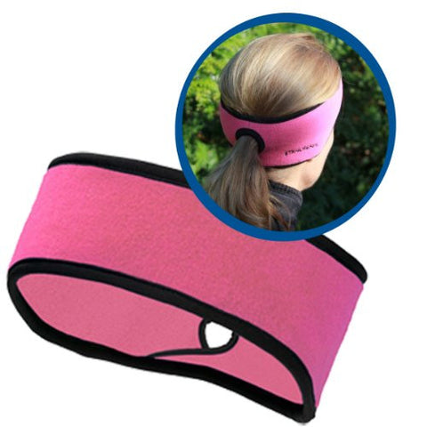 Goodbye Girl Ponytail Headband, pink, black trim
