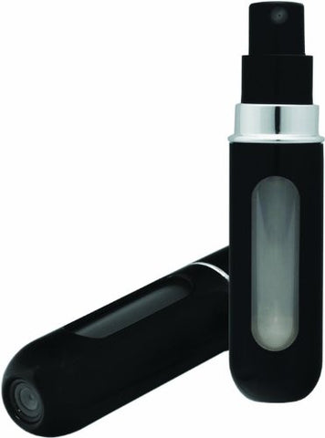 Travalo Womens Aluminum 4.0ml Mini Refillable Perfume Spray Case Bottle (Color: Black)