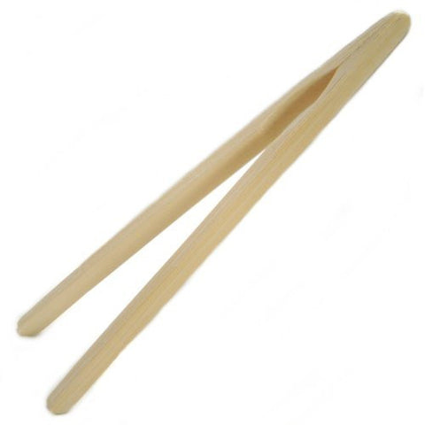 Bamboo Wood Toast Tongs - 10 Inch
