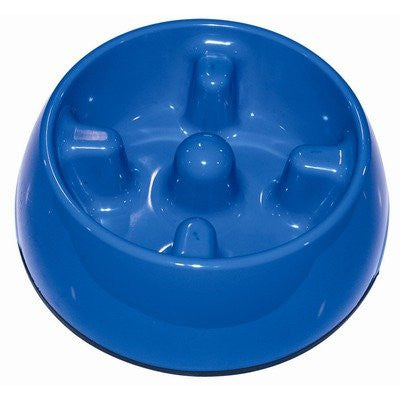 Dogit Go Slow Anti-Gulping Bowl, Blue, Large