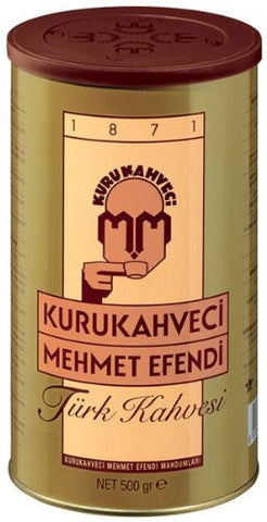Turkish Ground & Roasted Coffee – 1.1lb (Kurukahveci Mehmet Efendi Türk Kahvesi – 500g)