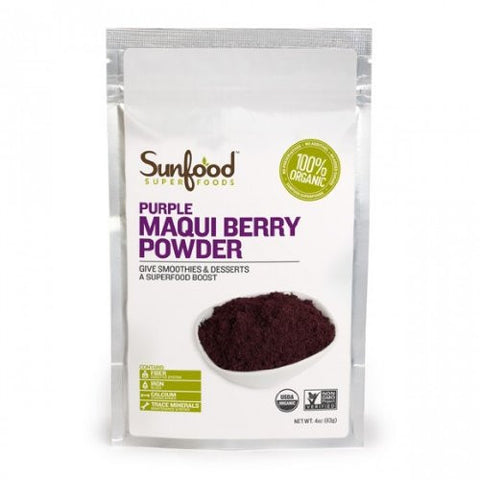 Sunfood Maqui Berry Powder, Certified Organic, Non-GMO Verified, Vegan, Raw, 4oz