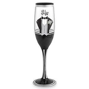 "His" Hand Painted Champagne Flute - 8 Oz