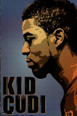 Kid Cudi Artistic Portrait in Blue Music Poster Print - 24x36
