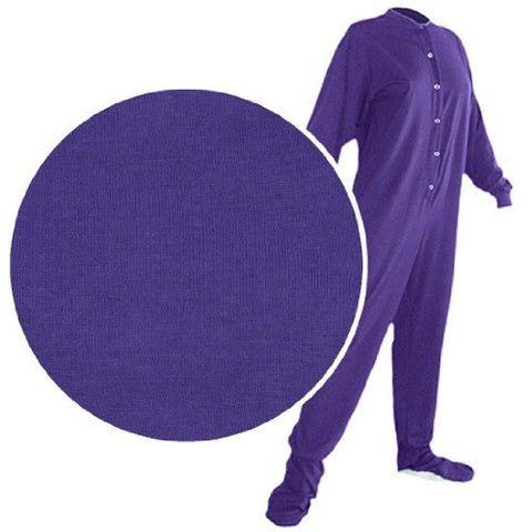 Big Feet PJs Purple Knit Footed Pajamas for Men and Women