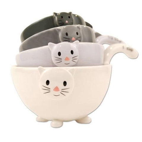 Cat Measuring Cups, St/4, Ceramic, 6"