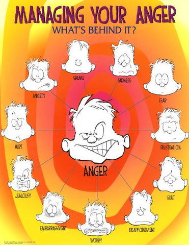 Managing Your Anger Faces Emotions Motivational Poster Art Print - 18x24