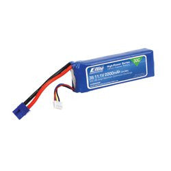 2200mAh 3S 11.1V 30C LiPo, 13AWG EC3