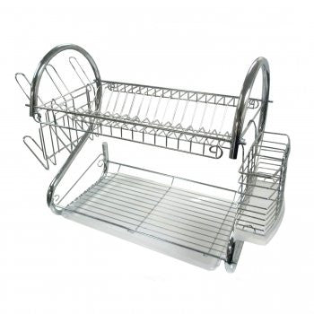 Better Chef 22" Dish Rack (Chrome) w/ Utensil Holder, Cup Rack and Tray