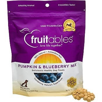 FRUITABLES Dog Treats Pumpkin & Blueberry Mix 8/7 OZ