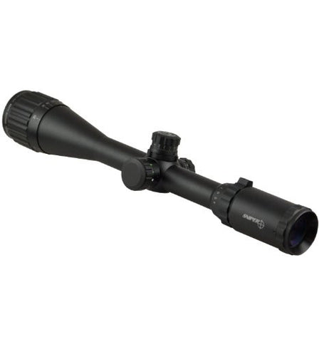 4-16x40mm Scope with front AO adjustment. Red/green mil-dot reticle. Comes with extended sunshade