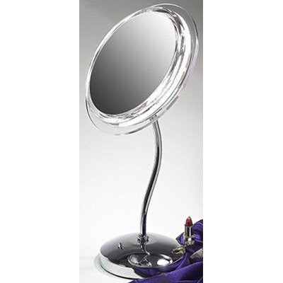 Makeup Mirror with Surround Light in Satin Nickel Magnification: 5X