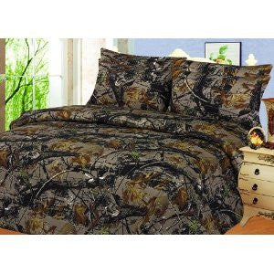 The "Woods" Camo Licensed Black Comforter - Twin Size