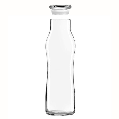 Libbey Glass 25 Oz. Hydration Decanter Carafe Bottle w/ Lid - Swerve Cylinder