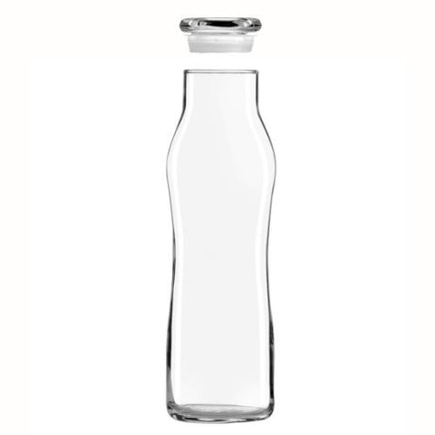 Libbey Glass 25 Oz. Hydration Decanter Carafe Bottle w/ Lid - Swerve Cylinder