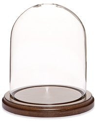 Glass Dome with Walnut Base - 4.5" x 6"