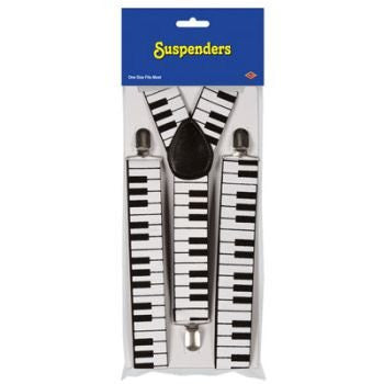 Piano Keyboard Suspenders (adjustable) Party Accessory  (1 count) (1/Pkg)