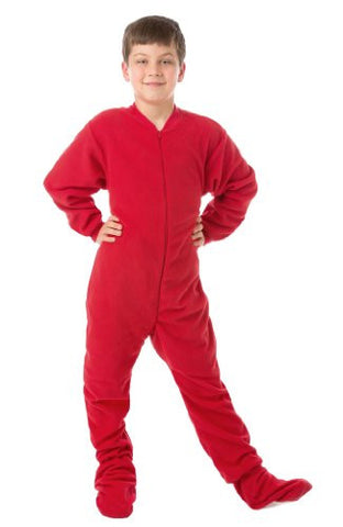 Big Feet PJs Red (601) Junior Fleece Footed Pajamas