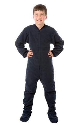 Big Feet Pjs Junior Navy Fleece Footed Pajamas