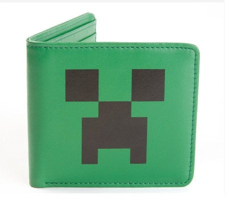 Minecraft Creeper Face Leather Wallet - Green/Black