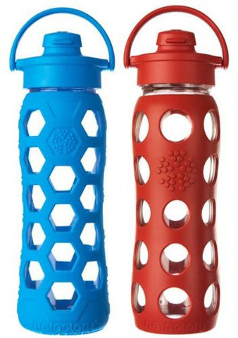 22 oz Glass Bottle with Flip Cap, Ocean (Hex Cap) AND 22 oz Glass Bottle with Flip Cap, Red ORDER 1 OF EACH ITEM TO MATCH AMAZON LISTING