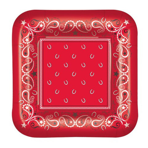 Bandana Plates (square-shaped) Party Accessory  (1 count) (8/Pkg)