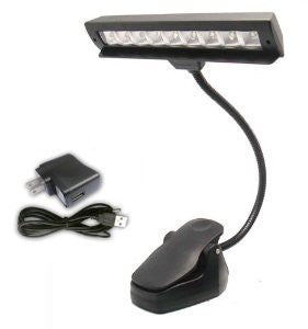 Rechargeable Music Stand LED Light Clip-on 9 LEDS with Adapter
