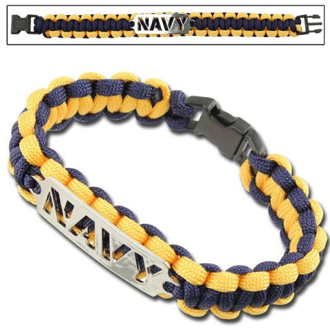 Navy Cobra Braid Survival Bracelet - Seahawk