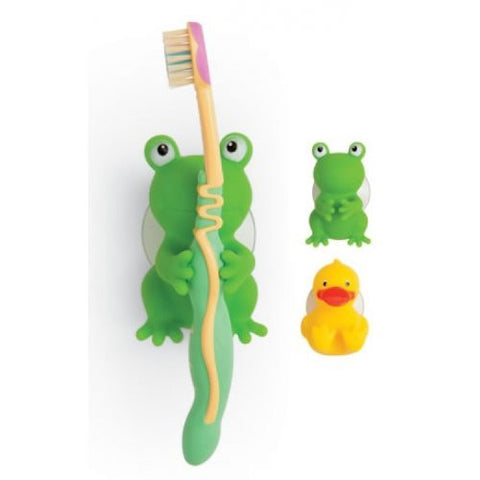 FROGGIE & FRIEND TOOTH BRUSH HOLDERS - Suction Cup 1/Frog-1/Duck