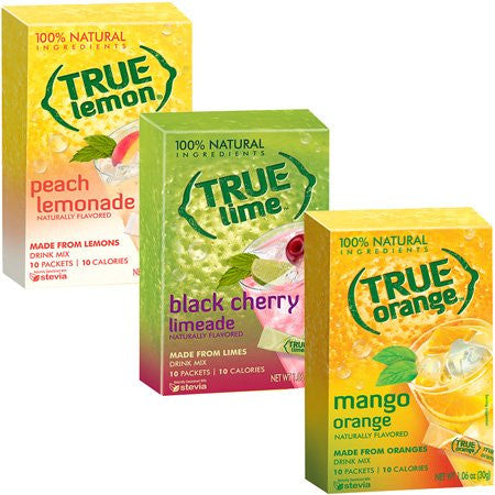 1 True Peach Lemonade, 1 True Black Cherry Limeade, 1 True Mango Orange ORDER 1 OF EACH GIVEN ITEM NUMBER TO MATCH AMAZON LISTING