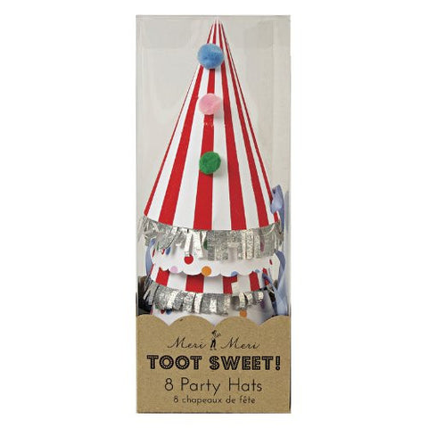 Toot Sweet Party Hats - 8 pcs - 10" x 4" x 4"