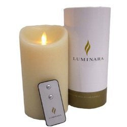 Luminara Flameless Candle 7"x4", Battery Operated with Remote Control and Timer